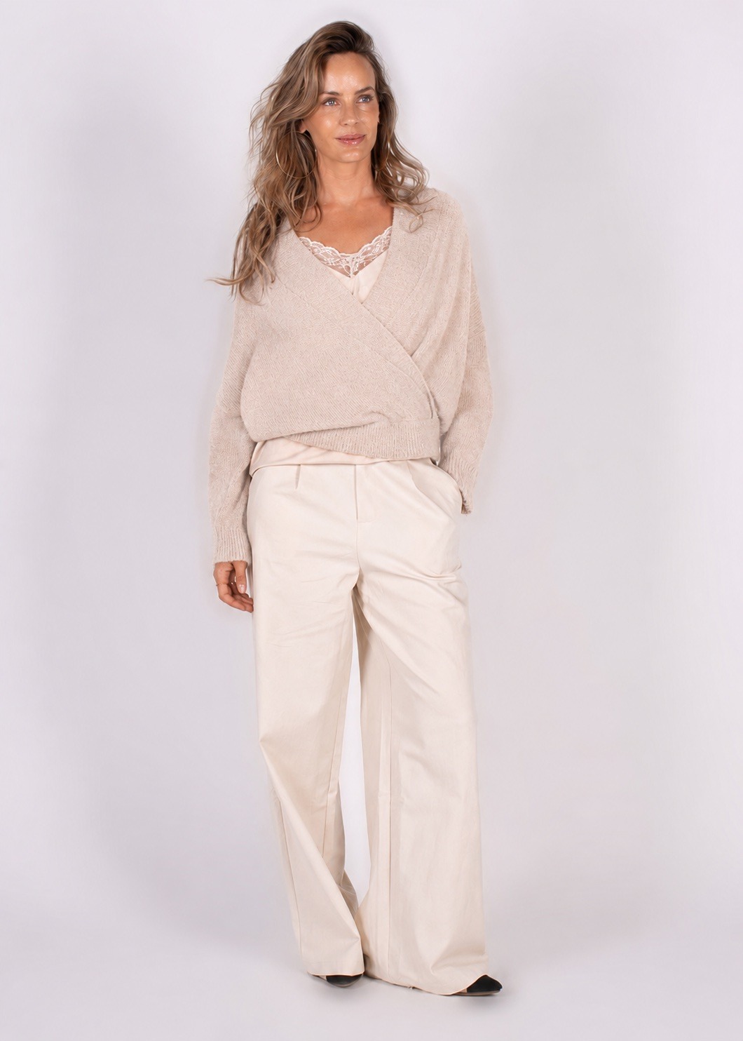 Dames cardigan met overslag pale - NARVIK