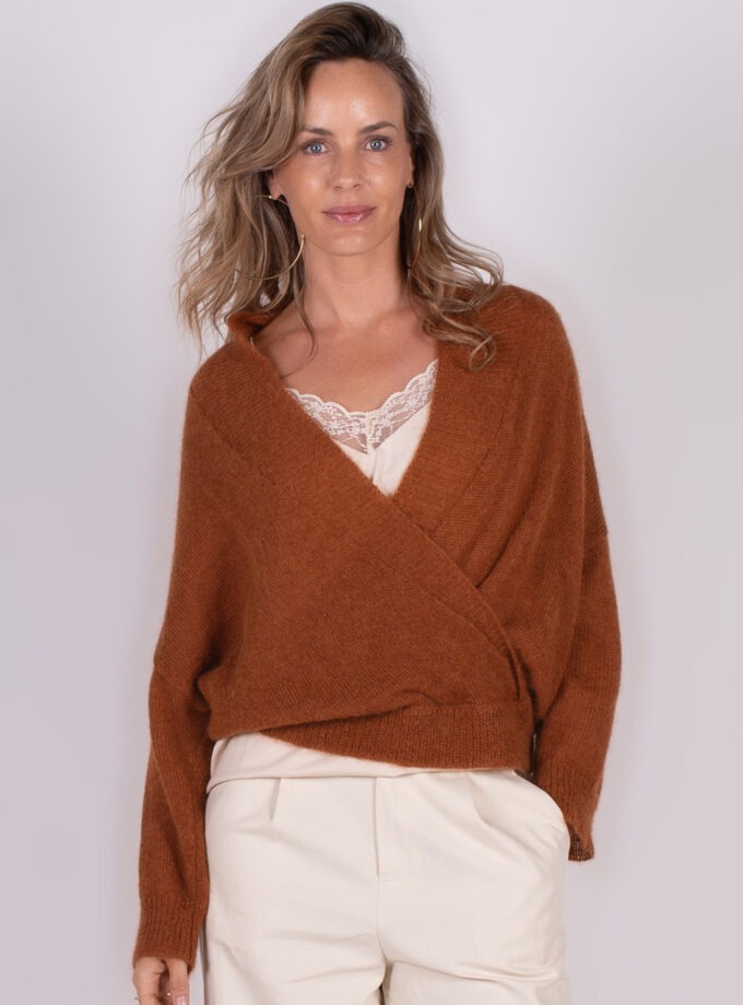 Narvik overslag cardigan cinnamon