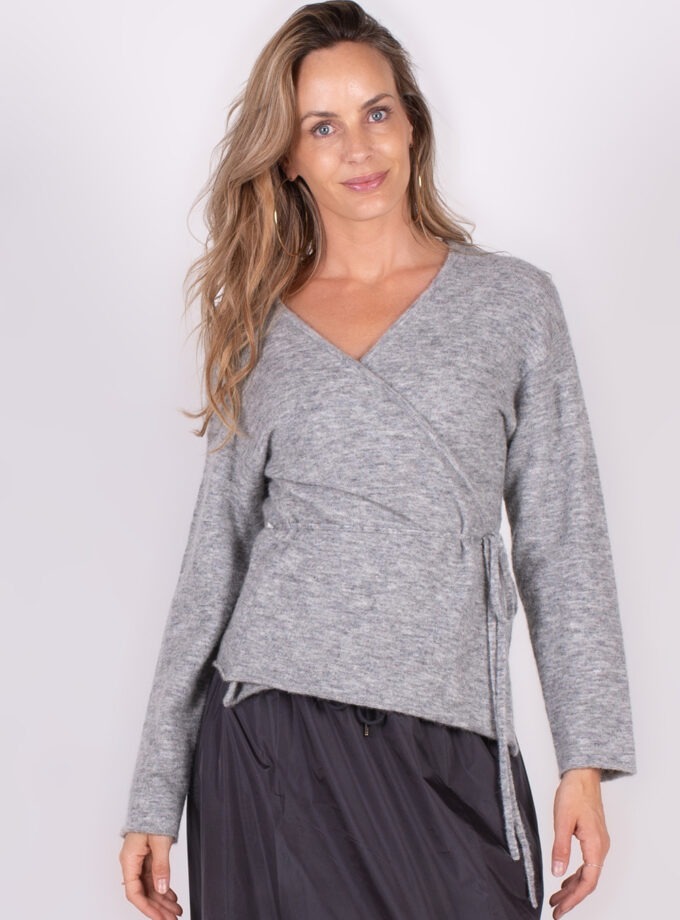 Odense alpaca wool cardigan grey melange