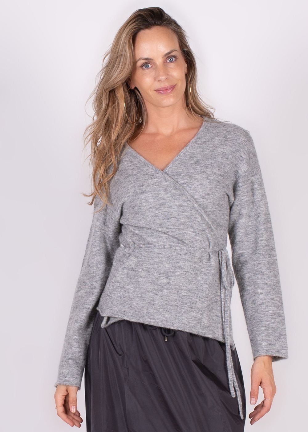 Odense alpaca wool cardigan grey melange