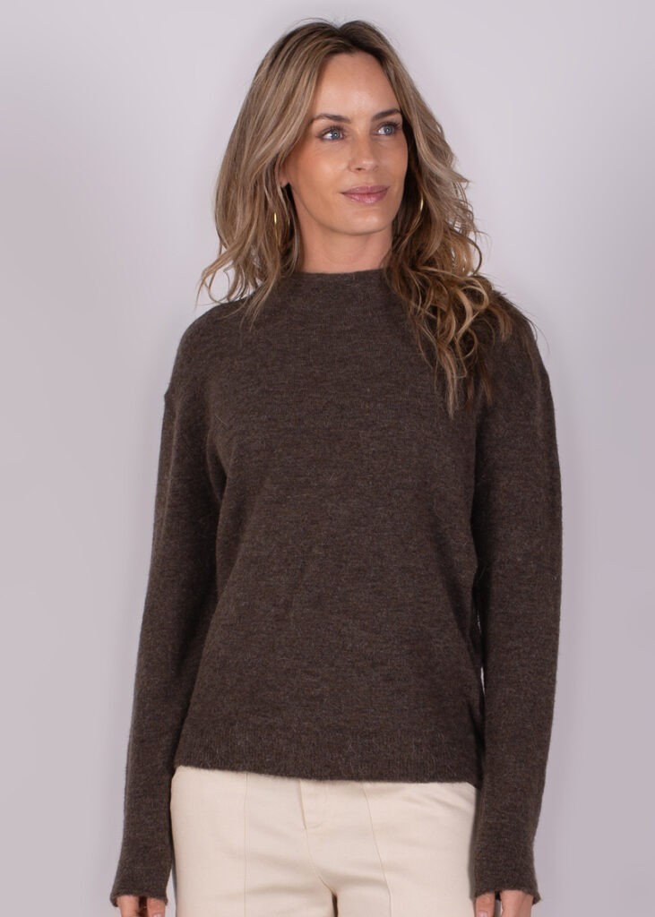 Dames pullover Portland coffee - LAMIA 