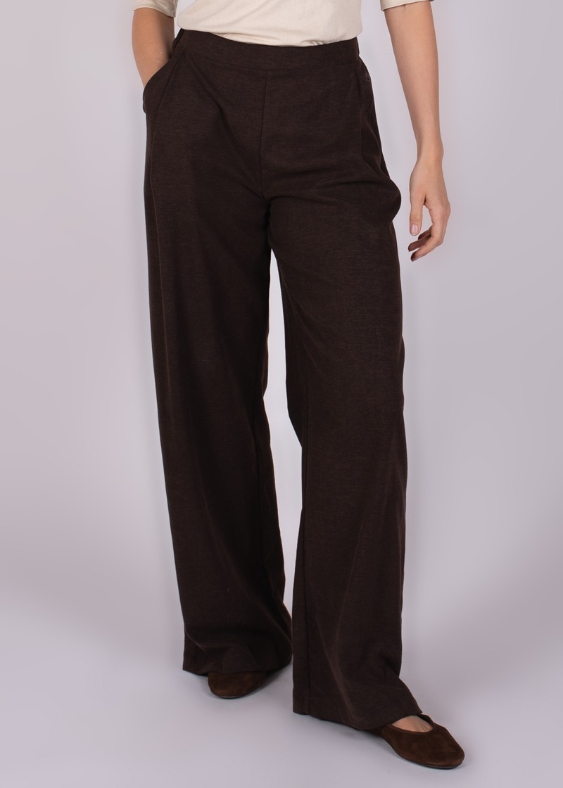 Dames pants coffee tencel - PRAQUE - Afbeelding 3