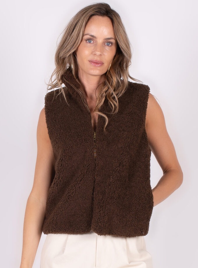 Regina gilet coffee