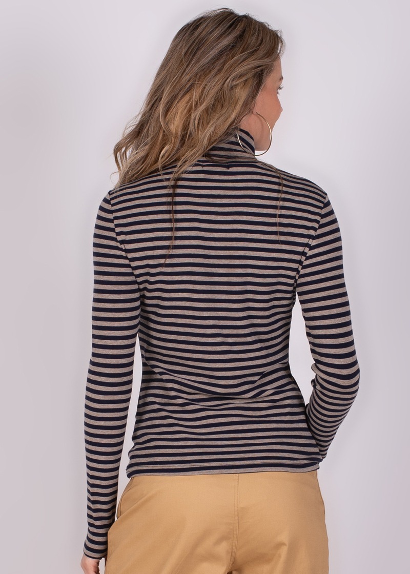Dames turtleneck stripe navy grey - VARNA - Afbeelding 4