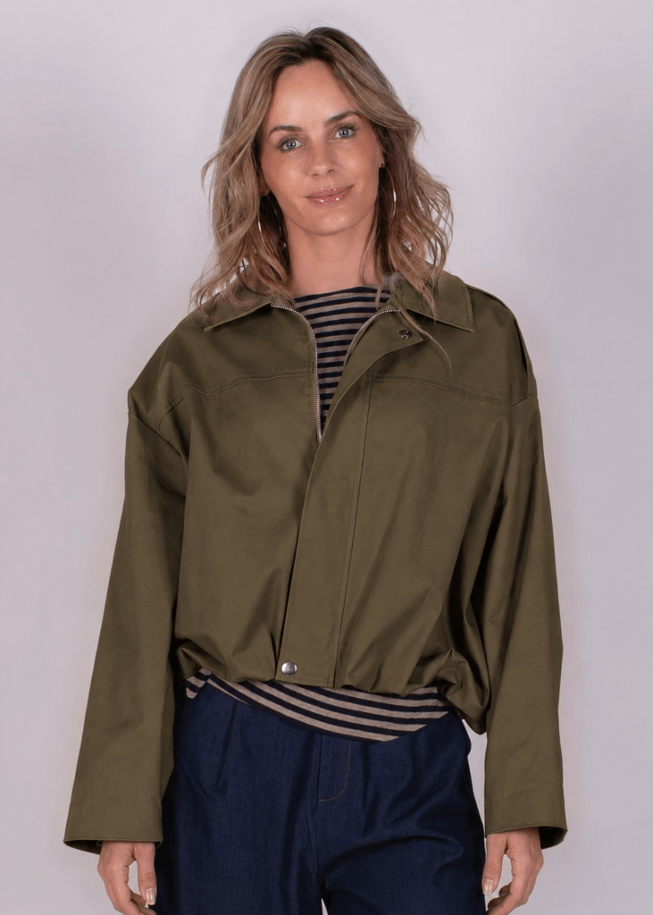 Dames jacket cotton moss green - VIENNA 