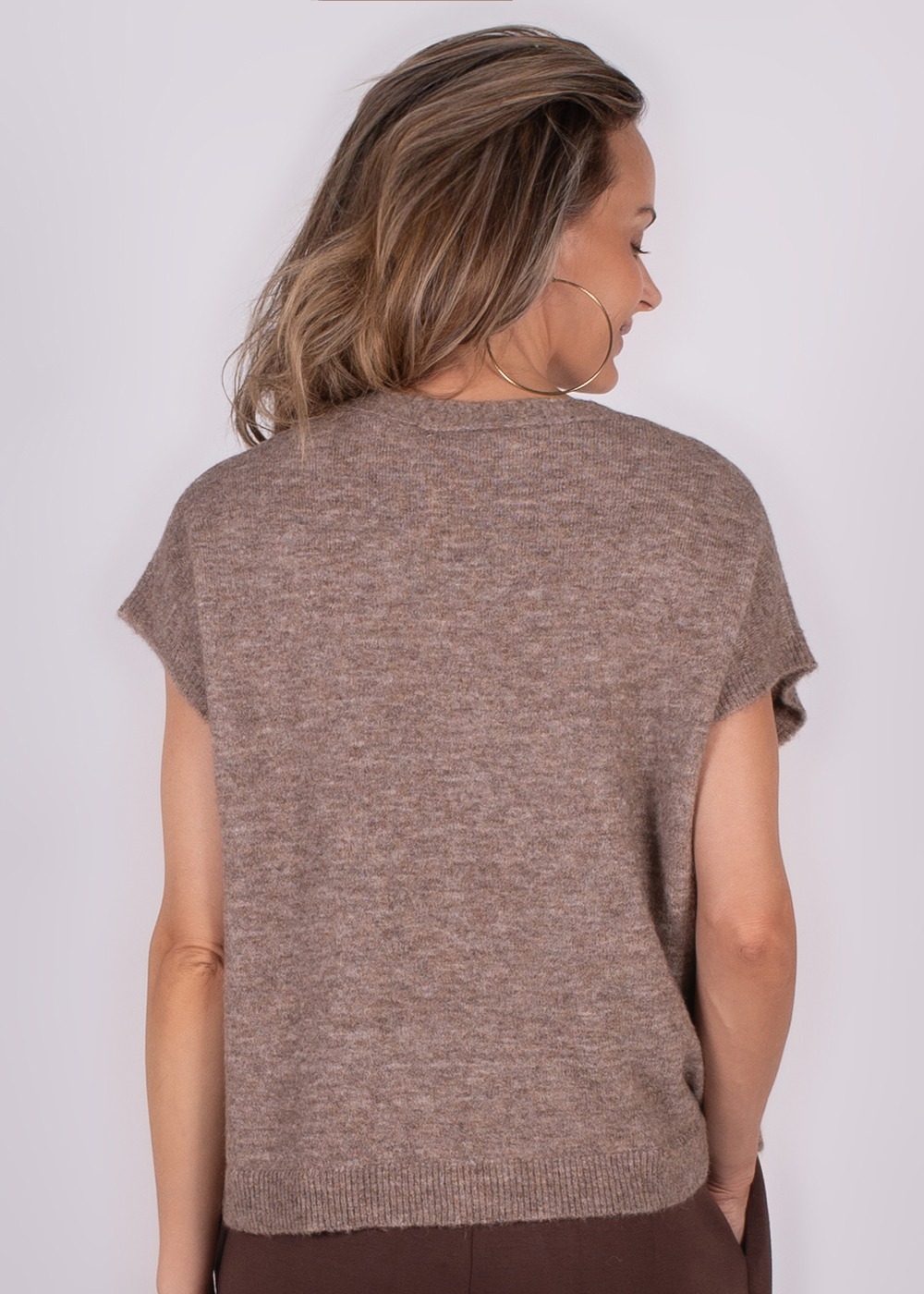 Dames oversized cardigan taupe - LAMIA - Afbeelding 4