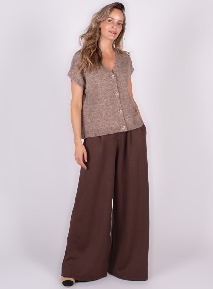 Dames oversized cardigan taupe - LAMIA